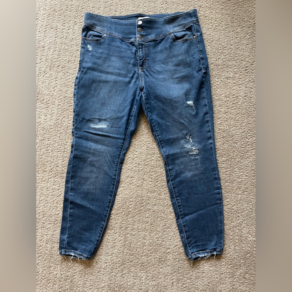Size 20 distressed skinny jeggings from lane Bryant